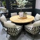 Низький обідній стіл Saba, dia160*h69 см, antracite