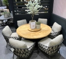Низький обідній стіл Saba, dia160*h69 см, antracite