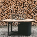 Стіл-камін CosiLoft dia 120, black/teak