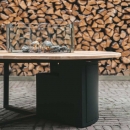 Стіл-камін CosiLoft dia 120, black/teak