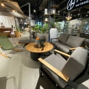 Стіл-камін CosiLoft dia 120, black/teak