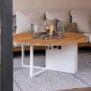 Стіл-камін CosiLoft dia 120, white/teak