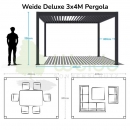 Пергола E-Deluxe 3*4 Antracite, LED+електричний дах