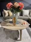 Стіл Gabor dia90x40 см Teak/teak legs