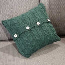 Подушка декоративна в'язана,темно-зелений-коси